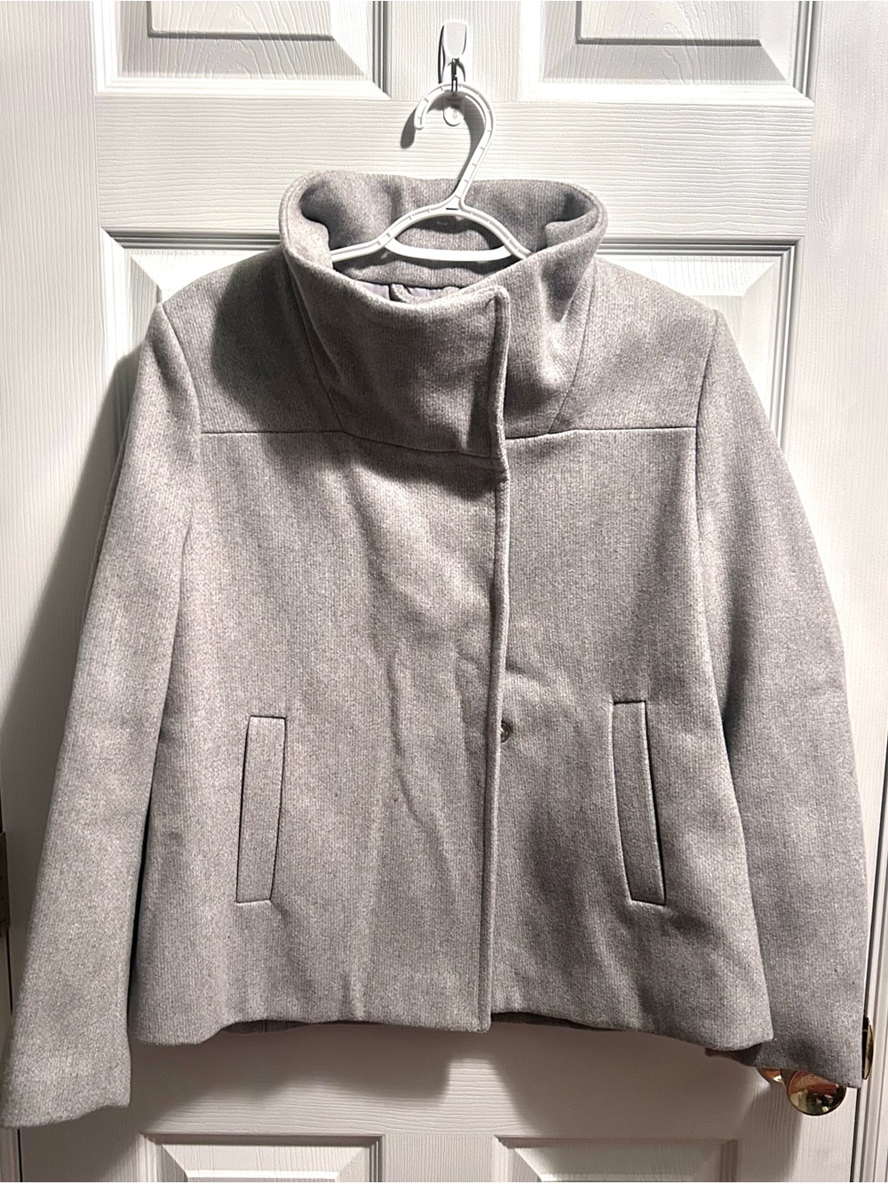 Old Navy Light Gray Funnel Neck Pea Coat